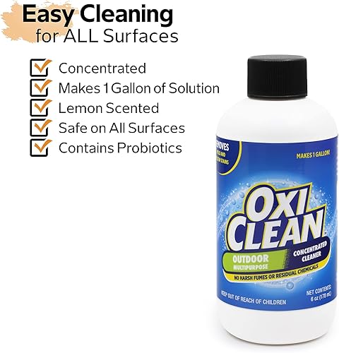 Miniatura 3 de OxiClean - Limpiador súper concentrado multiusos para exteriores - Hace 2 galones - Quitamanchas - Limpiador de entrada para concreto -