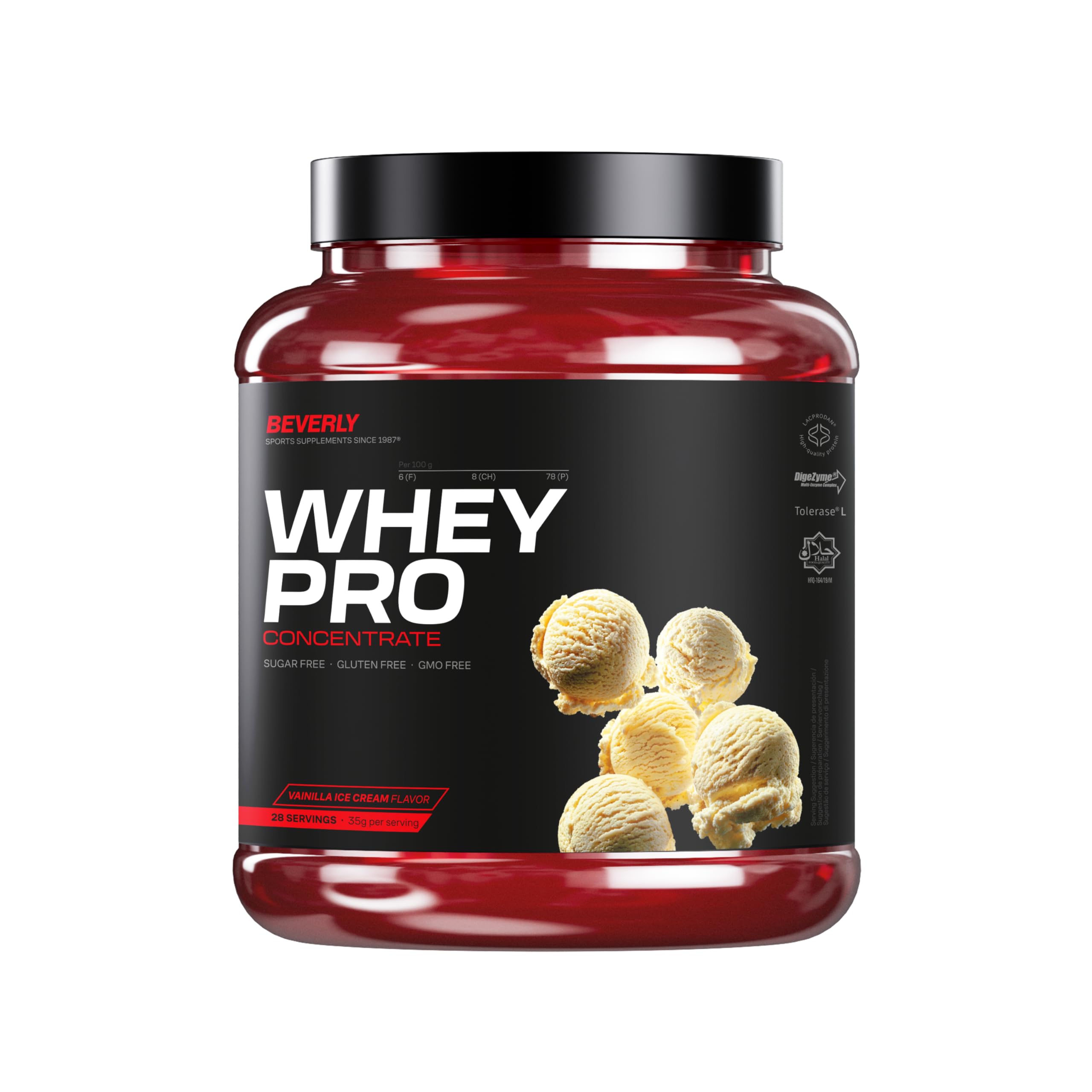 Beverly WHEY PRO 1 kg – Whey Protein Concentrate Premium | 28 g Proteína por Toma | 29 Servicios | Ganancia Muscular Rápida y Recuperación | Ideal Gym y Fitness (1 Kg, Vainilla)