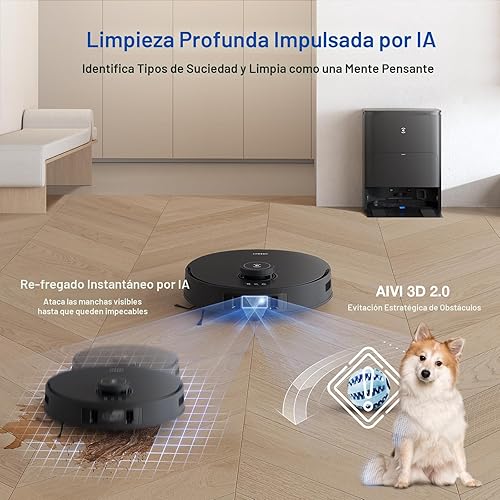 Miniatura 6 de ECOVACS DEEBOT T30S AI Care Robot aspiradora y trapeador, 11000 Pa, trapeador de borde adaptable TruEdge, ZeroTangle, AI Instant Re-mop, lavado de