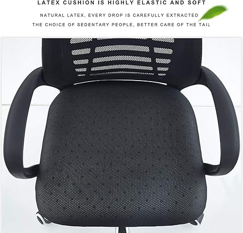 Miniatura 6 de Silla de escritorio con respaldo medio, silla ergonómica de oficina, silla de computadora de malla con soporte lumbar, silla giratoria de altura