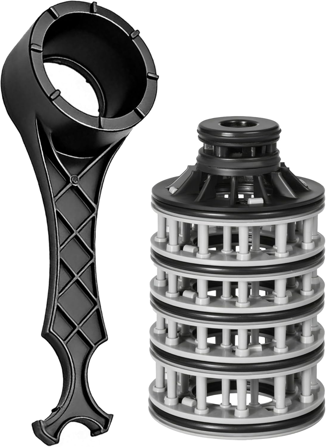 WS1 Water Softener Maintenance & Repair Kit, Compatible with Clack WS1 Valves, Service Wrench & Seal Stack Spacer Assembly Replacement Set