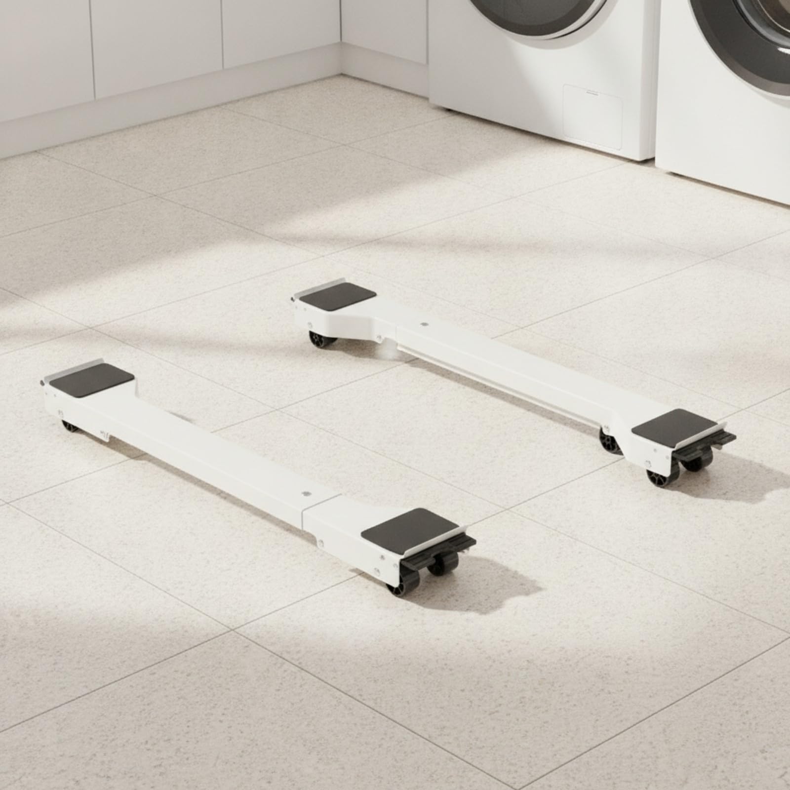 Qianly para Electrodomésticos | Diseño Amortiguador Ruido, Soporte con Ruedas para Lavadora, Antideslizante, Soporte Extensible Lavadora, Hogares