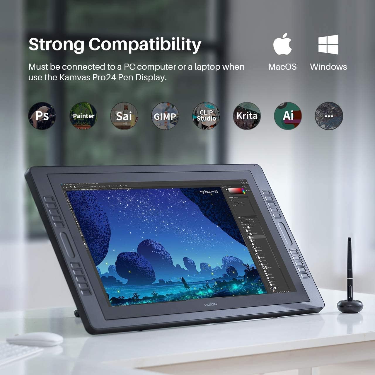 HUION Kamvas PRO 13 Graphic Tablet, PC/Mac