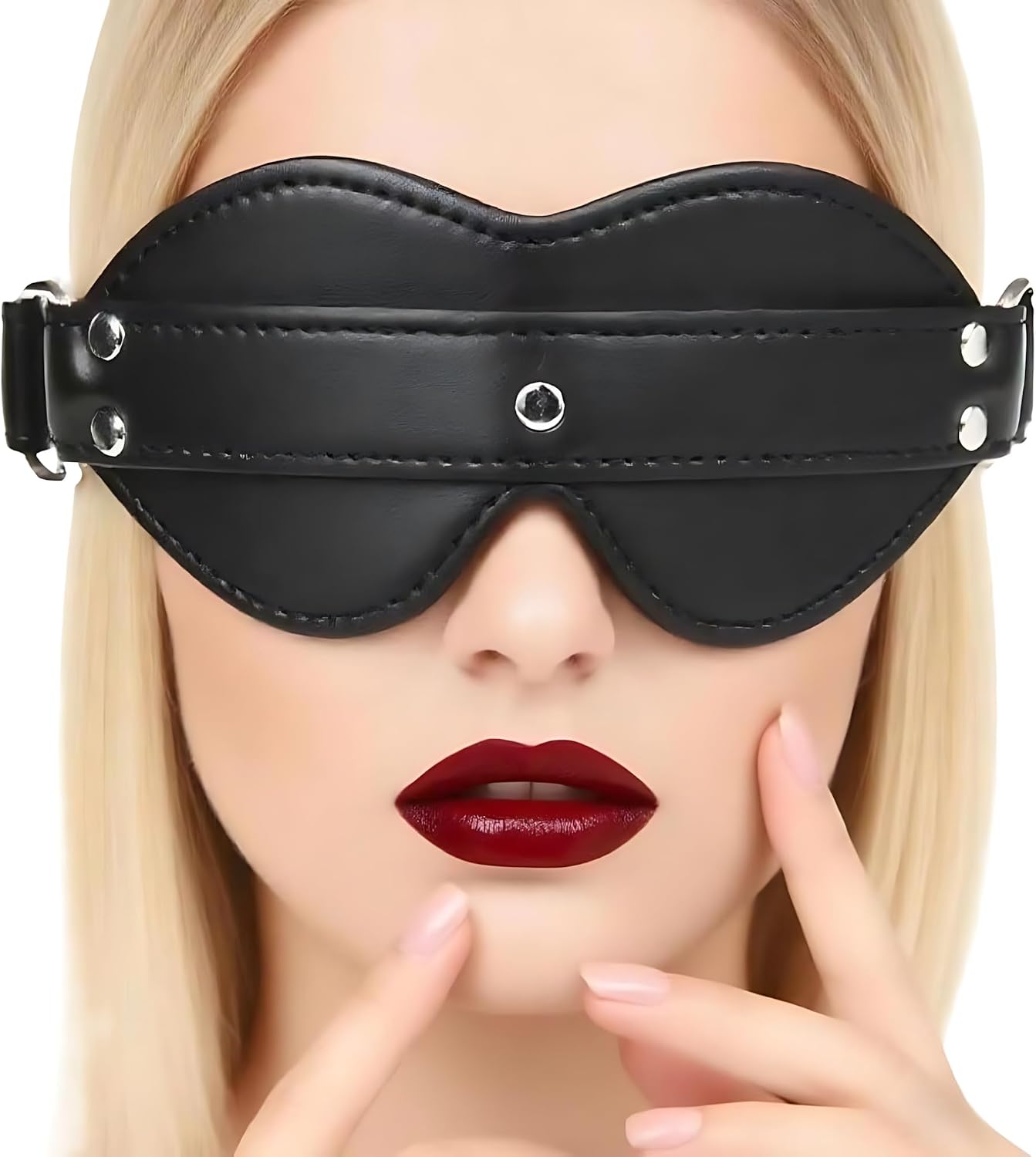 Sexy Women PU Leather Eye Mask BDSM Bondage Blindfold SM Cosplay Sissy Kink Mask Halloween Masquerade Mask Accessories，sexy masks for women