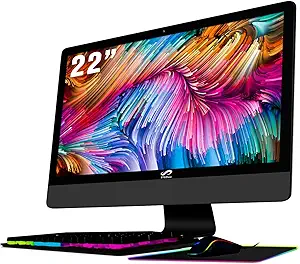 STGSivir All in One Desktop Computer, 22" FHD Display, Intel Core i5 up to 3.7G, 16G RAM, 512G SSD, WiFi, BT 5.0, RGB Keyboard & Mouse & Mouse Pad, Webcam, Windows 11 Home
