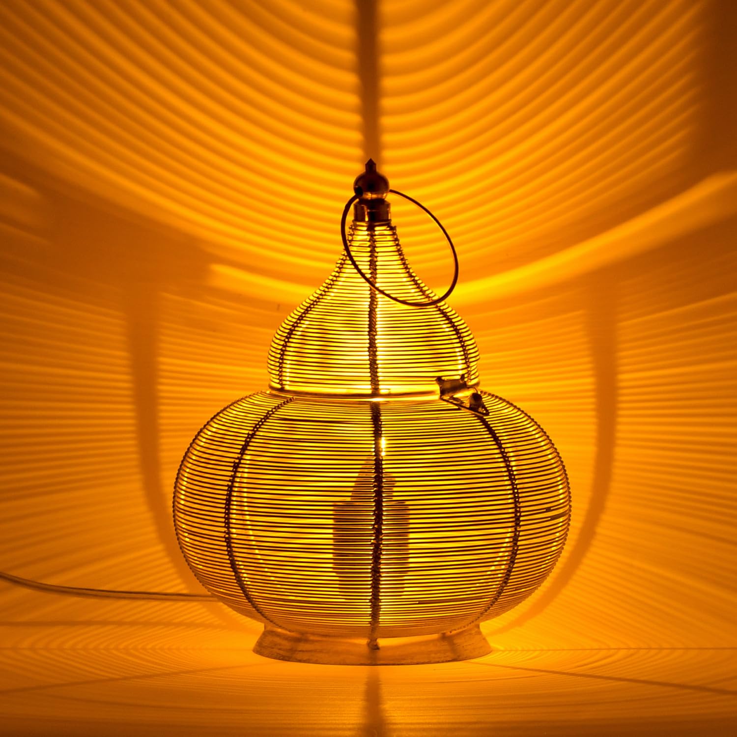 Marrakesch 2-częściowy zestaw lamp stołowych, lampka nocna, 25 cm, orientalna lampa dekoracyjna, lampa stojąca do salonu, sypialni lub pokoju dziecięcego | marokańska lampa stołowa Tamara biało-złota