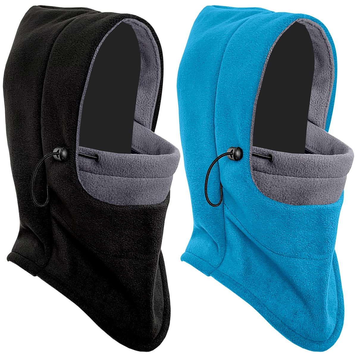 2 Pack Balaclava Ski Mask,Winter Warm Fleece Hat for Cold Weather,Windproof Neck Warmer Snow Gear for Men & Women (Black?Sky Blue)