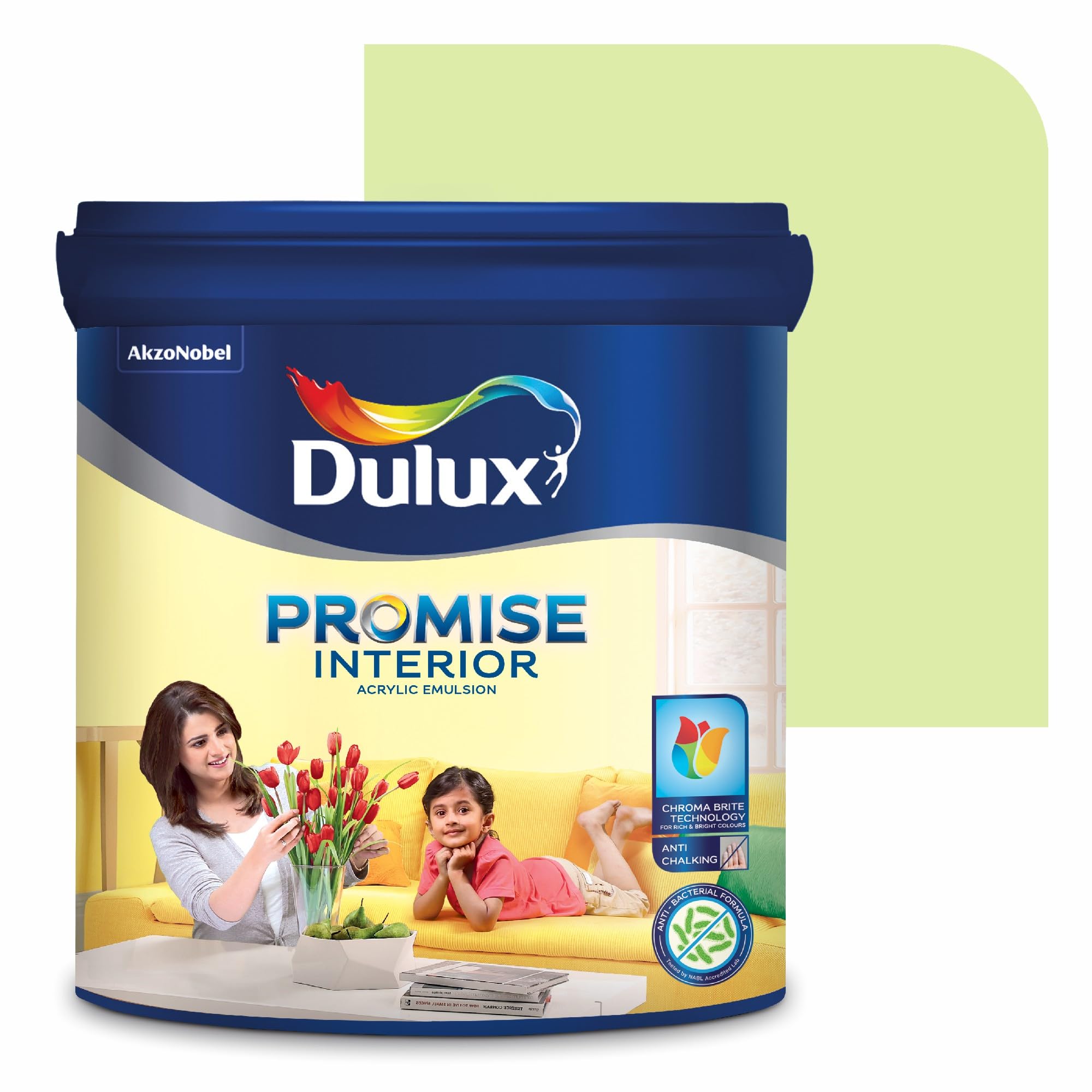 Dulux Promise Interior Emulsion Paint (1L, Garden Haven) | Wall paint with Chroma Brite Technology for brighter longer-lasting colors | Rich finish | Anti-chalk | Water-based | 3-year warranty