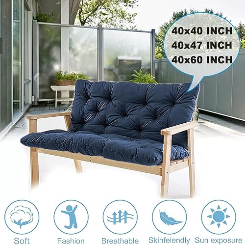 Miniatura 5 de Porch Swing Cushions Bench Cushion 60 inch, Waterproof Bench Cushion for Outdoor Furniture with Backrest, Swing Cushions 3 Seater, Thickened Outdoor