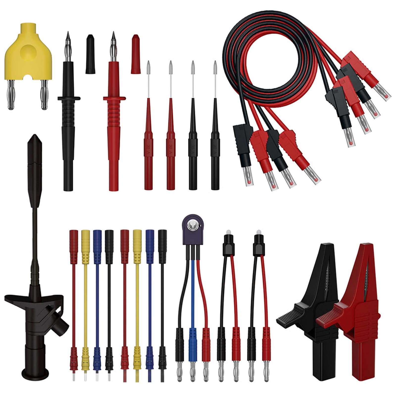 Buxuaaaa 25Pcs Electrical Terminal Testing Set With Clip Multimeter Auto Circuit Leads Set Piercing Probes & Multimeter Terminals