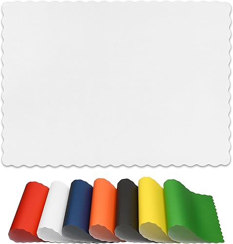 Manteles individuales desechables de papel  Premium, paquete de 100 manteles individuales con borde festoneado blanco, tamaño perfecto 10 x 14