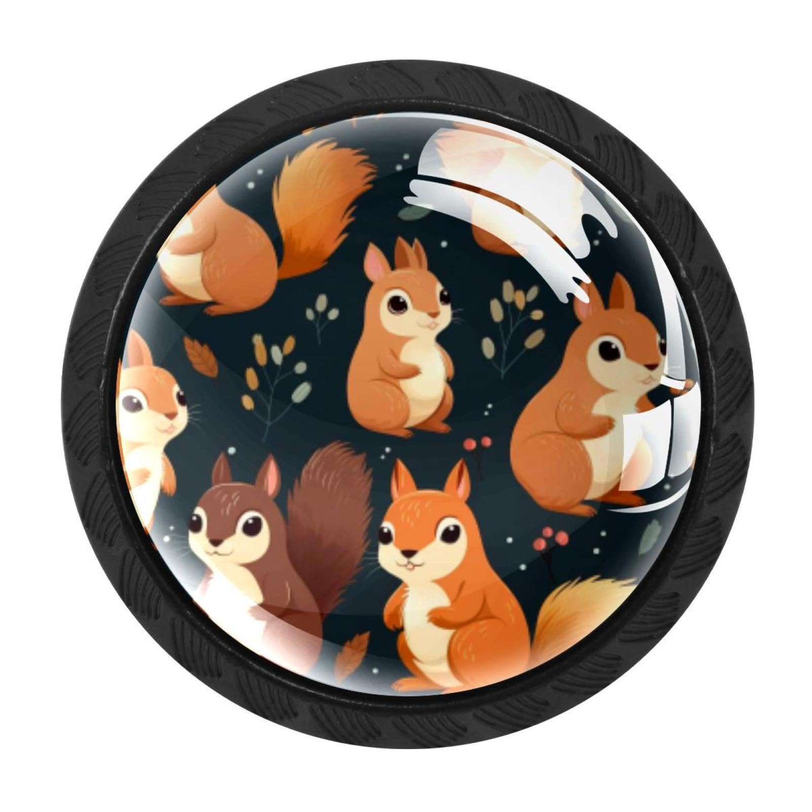 Chenzzzz Multicolored 07 4 Pieces Squirrel Kitchen Cabinet Knobs Drawer Knobs Dresser Knobs Black Knobs Drawer Pulls Dresser Drawer Handles Knobs For Dresser Drawers