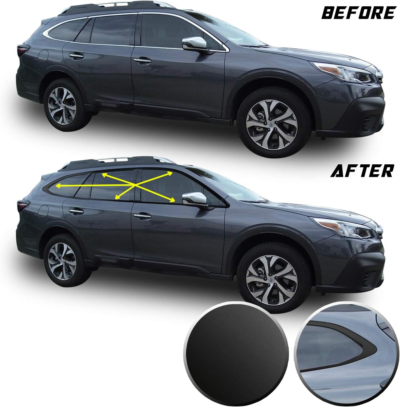 Window Trim Chrome Delete Blackout Precut Vinyl Wrap