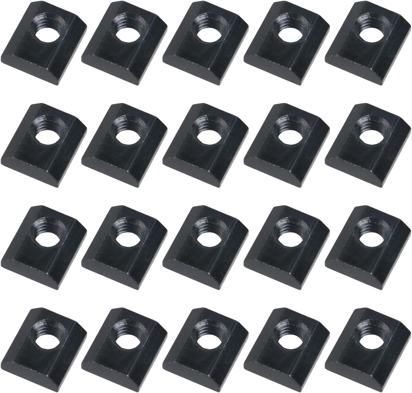 20Pcs 5/16"-18 Slide in Economy T-Nut for T Slot Track, Galvanized Carbon Steel Hammer Head T-Slot Sliding Nuts for Aluminum Extrusion (Black)