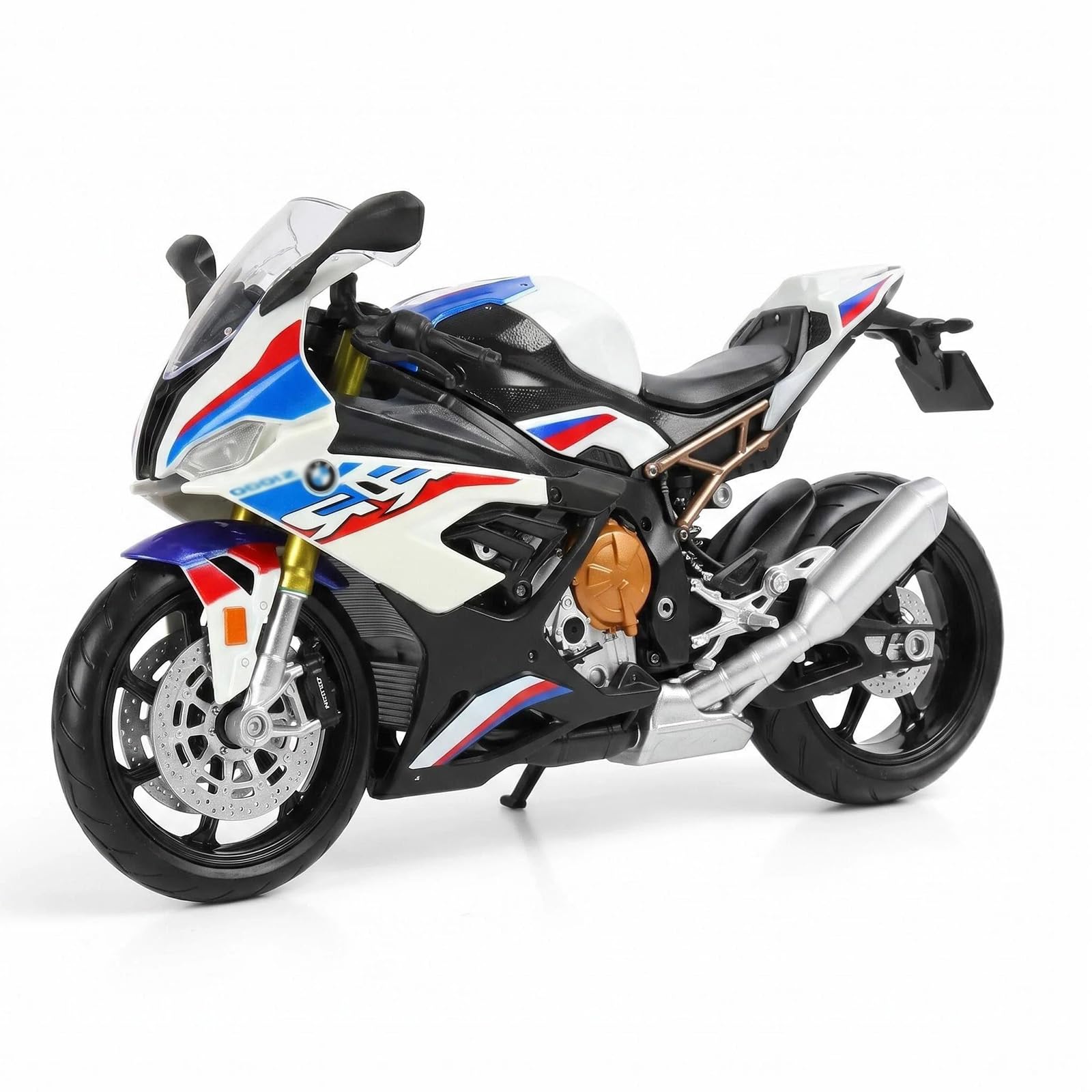 Puniama 1:12 S1000RR Motorcycle Model Diecast Metal Motorbike with Rubber Tyres, Realistic Racing Bike with Free Rolling Wheels & Suspension, Collectible Display Toy Gift for Adults & Kids