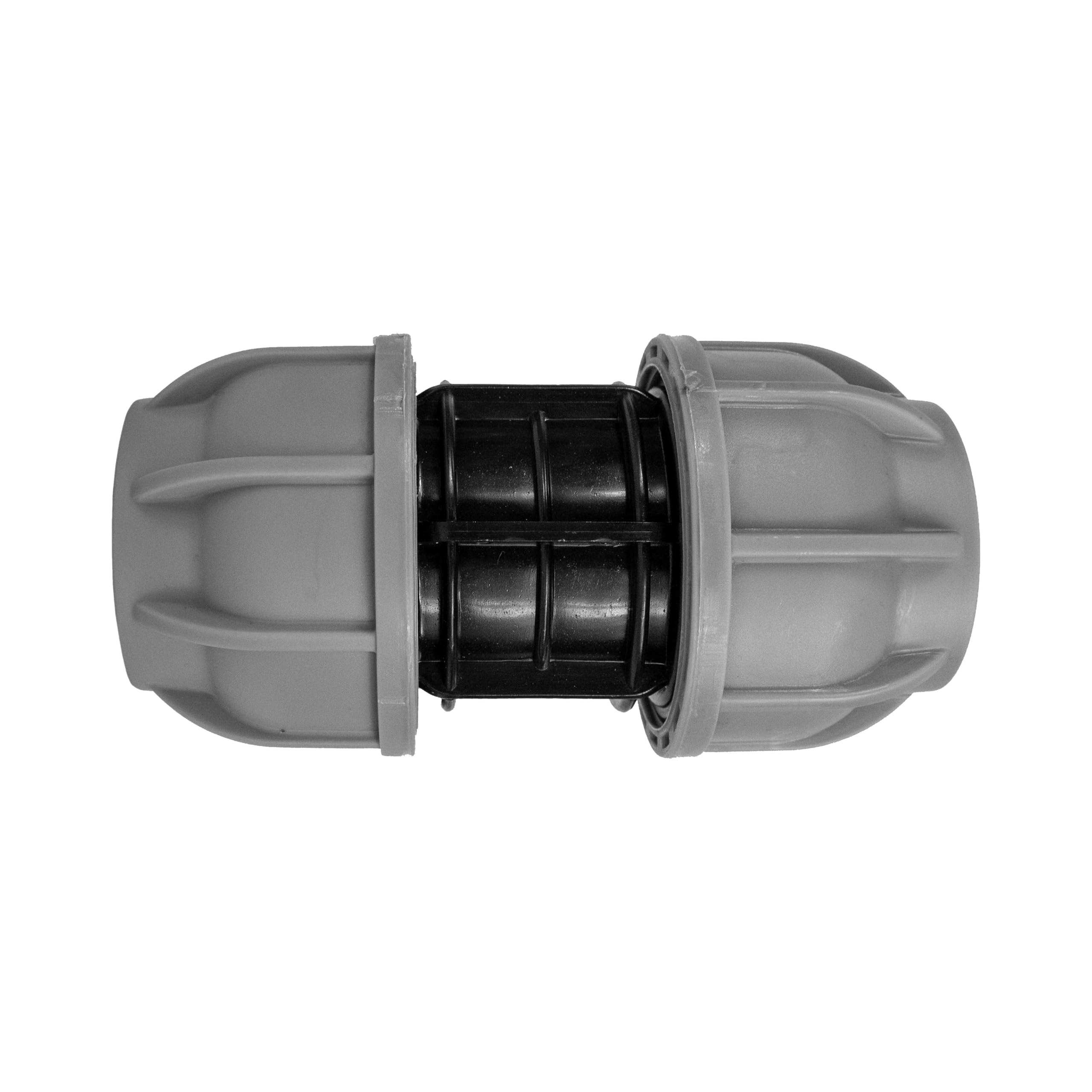 MDPE Compression Fitting PN10 - Straight Joiner 25mm x 25mm - Durable Pipe Connector for Water Supply and Irrigation Systems