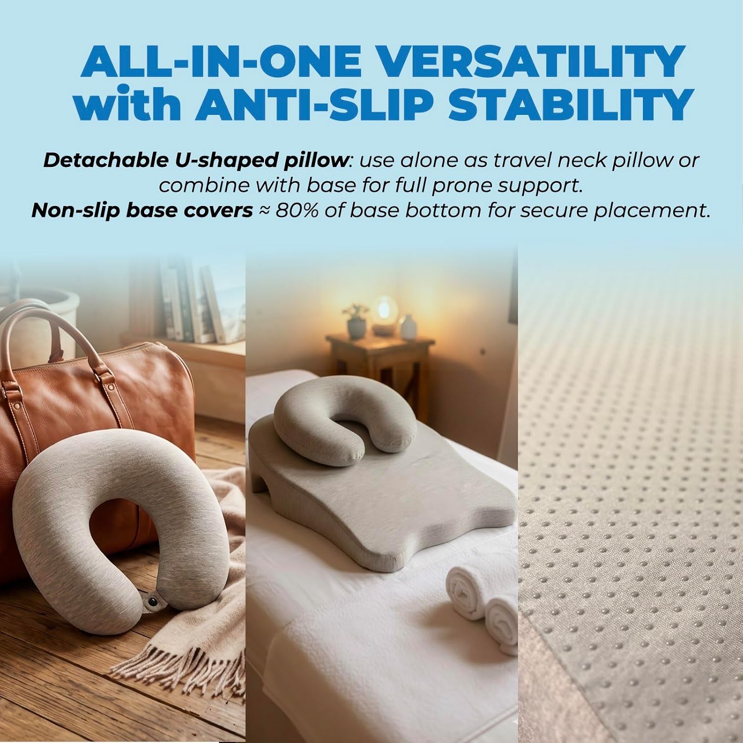 Face Down Pillow for Sleeping, BBL, Massage, Memory Foam, Face Cradle for Stomach Sleeping, Eye Surgery Vitrectomy Recovery Equipment, Prone Pillow for Home Massage, Removable and Washable Cover