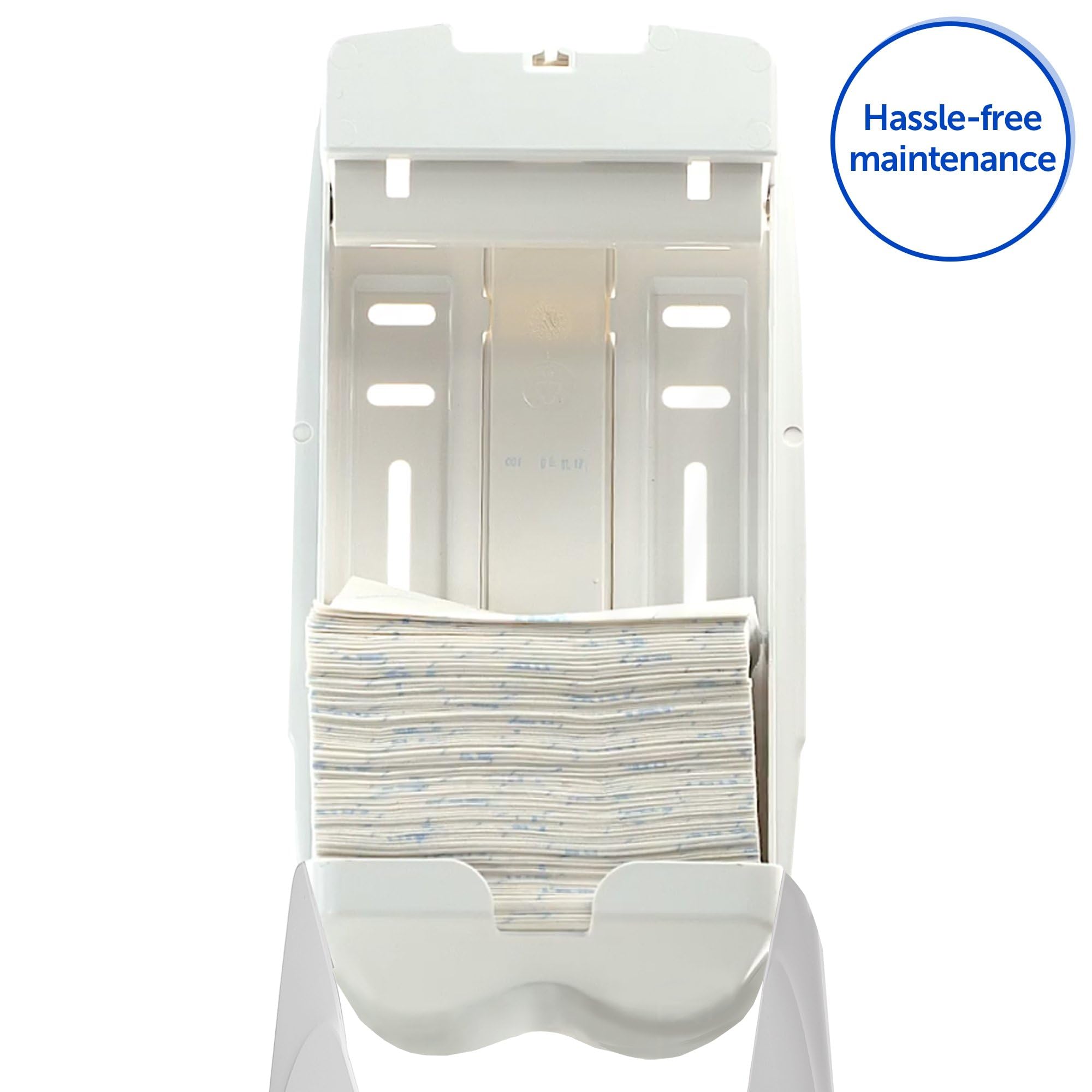 Dispensador de papel higiénico plegado Aquarius 6946 - 1 dispensador de papel higiénico blanco de una hoja