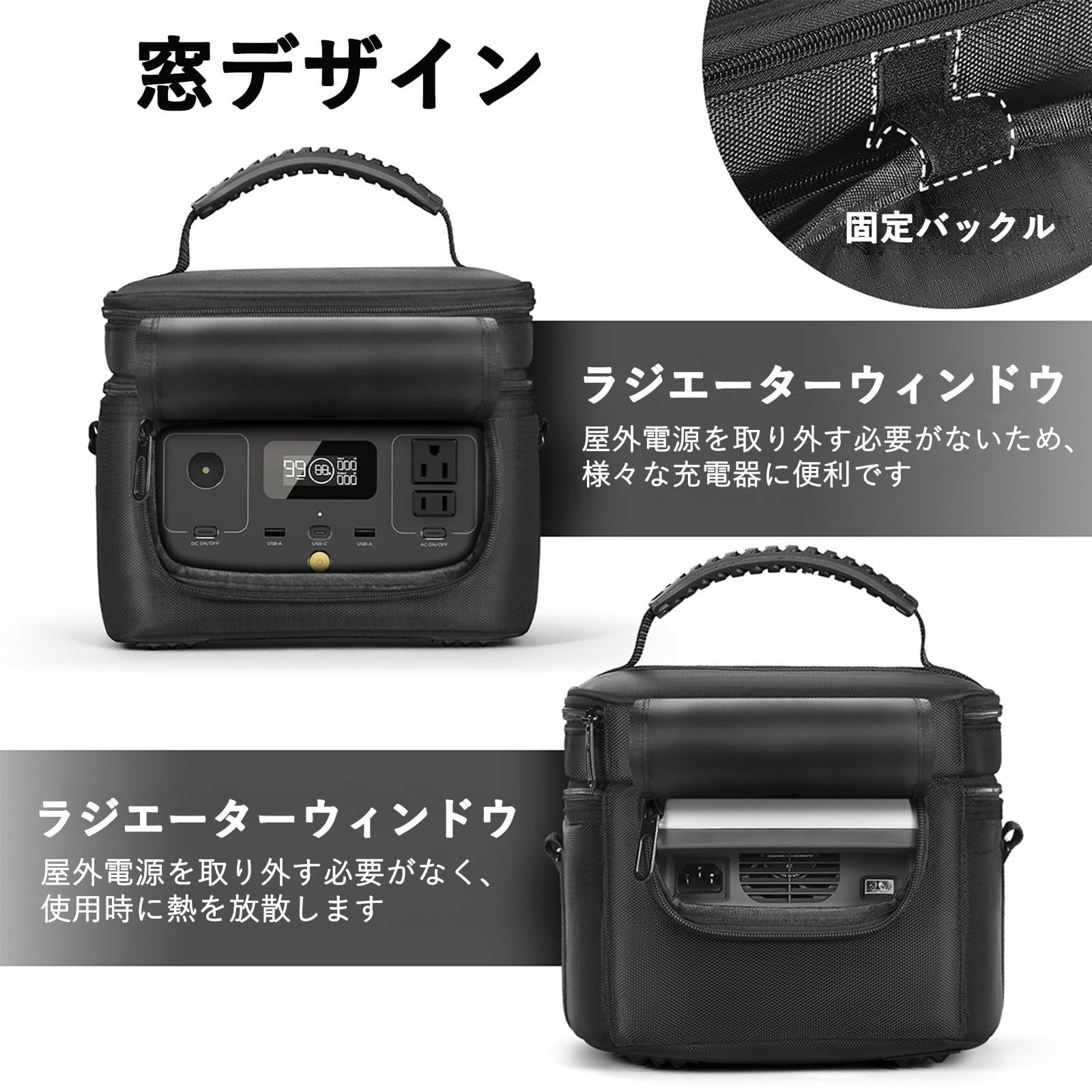 EcoFlow  2 ポータブル電源 専用バッグ付き Amazon.co.jp: ポータブル電源 収納バッグ EF ECOFLOW RIVER 2に適合し