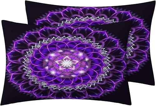 Miniatura 2 de NOGAWA Juego de sábanas de mandala divididas tamaño King para camas ajustables, sábanas y fundas de almohada de flores bohemias, juego de 5 piezas,