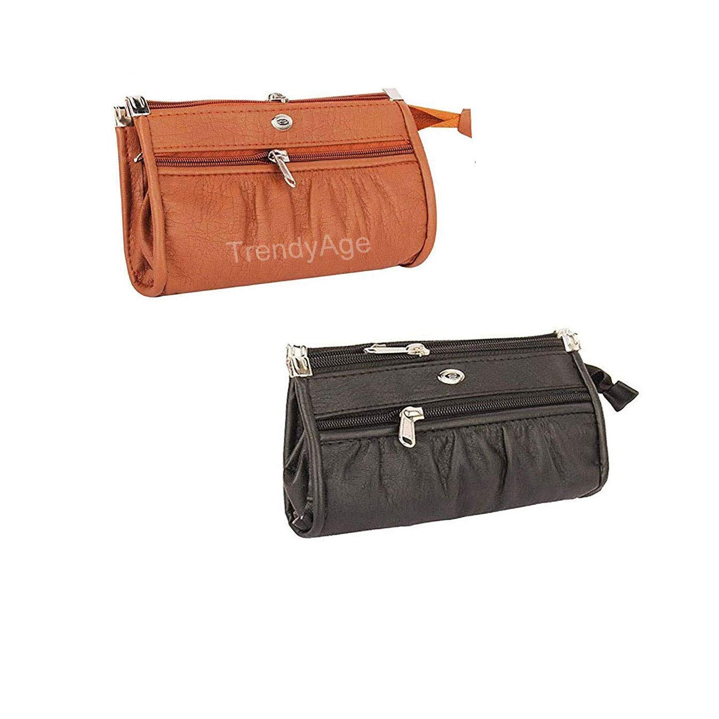 Women Pu Leather Wallet Clutch Combo Of 2 (Multicolour), Top Ladies Purse Handbag And Clutch-image-43
