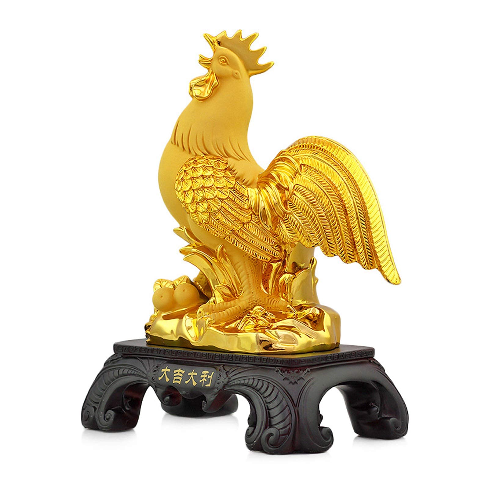 Amazon.co.jp: 中国の風水幸福鶏像の装飾、縁起の良い幸運と富の 1 つ