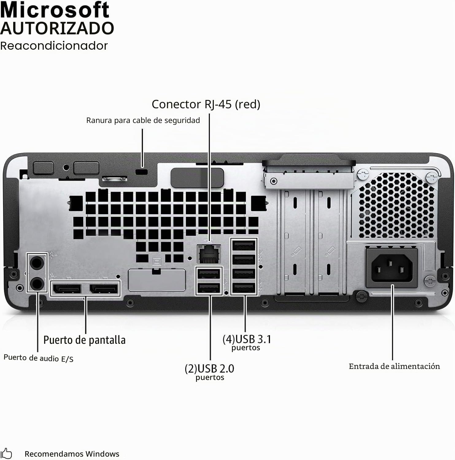 HP ProDesk 600 G3 SFF - Ordenador de sobremesa (Intel Core i3-7100, 8 GB de RAM, disco duro de 500 GB, WiFi, Bluetooth, teclado QWERTY de EE.UU., Windows 11 Pro (reacondicionado)