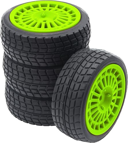 Miniatura 3 de OD2.75 pulgadas de nailon 0.472 in hexagonal llantas y neumáticos de goma compatibles con HSP Tamiya HPI Traxxas 110 112 On-Road Car, WLtoys 144001