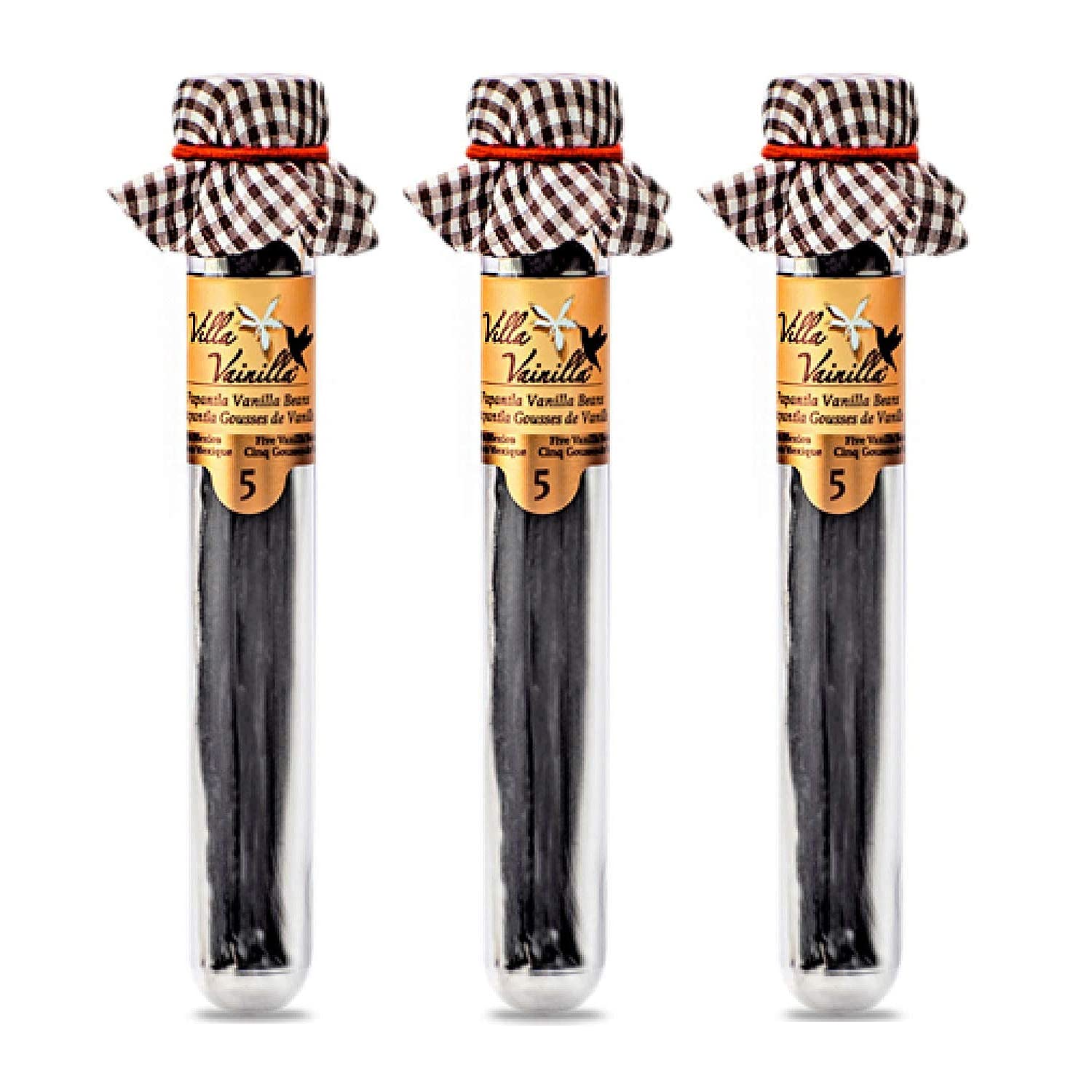 Villa Vainilla Pure Mexican Vanilla Beans (15 whole vanilla beans) Grade AA vanilla pods, hand