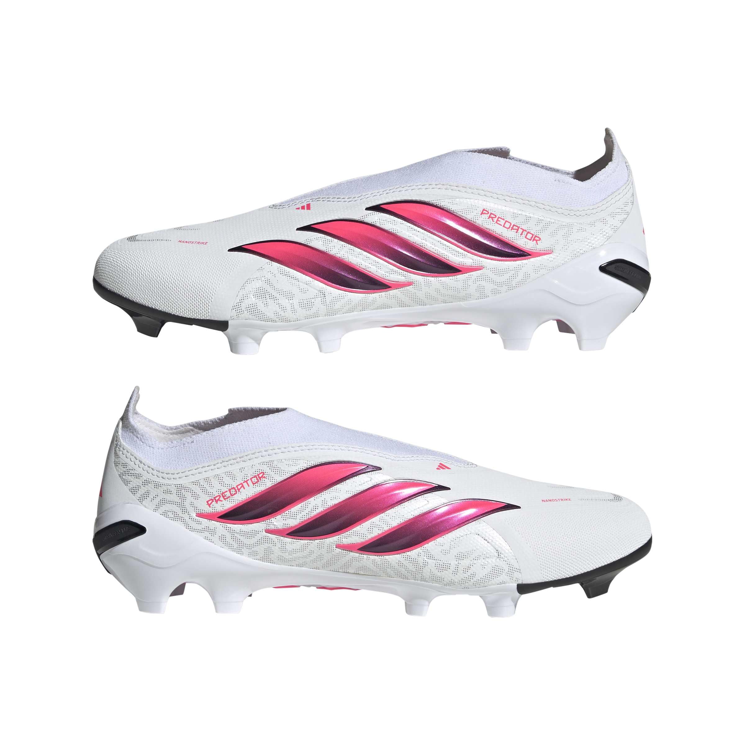 adidas Unisex Predator League Laceless Firm Ground Football Boots Shoes, FTWR White/Solar Turbo/core Black, 42 EU