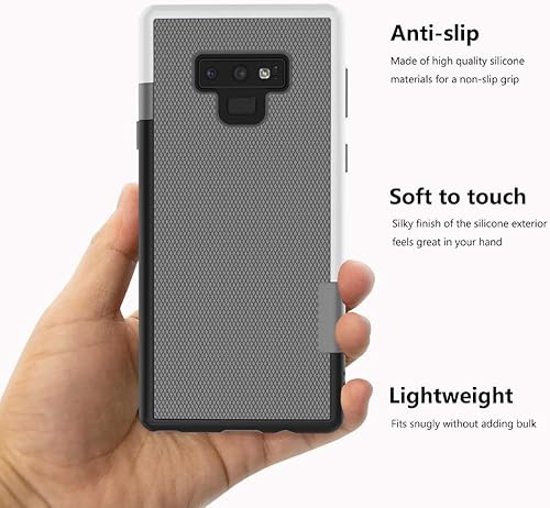 Miniatura 9 de Jeylly Funda delgada para Samsung Galaxy Note 9, híbrida antideslizante de impacto, a prueba de golpes, linda, flexible, suave, TPU duro, elegante,