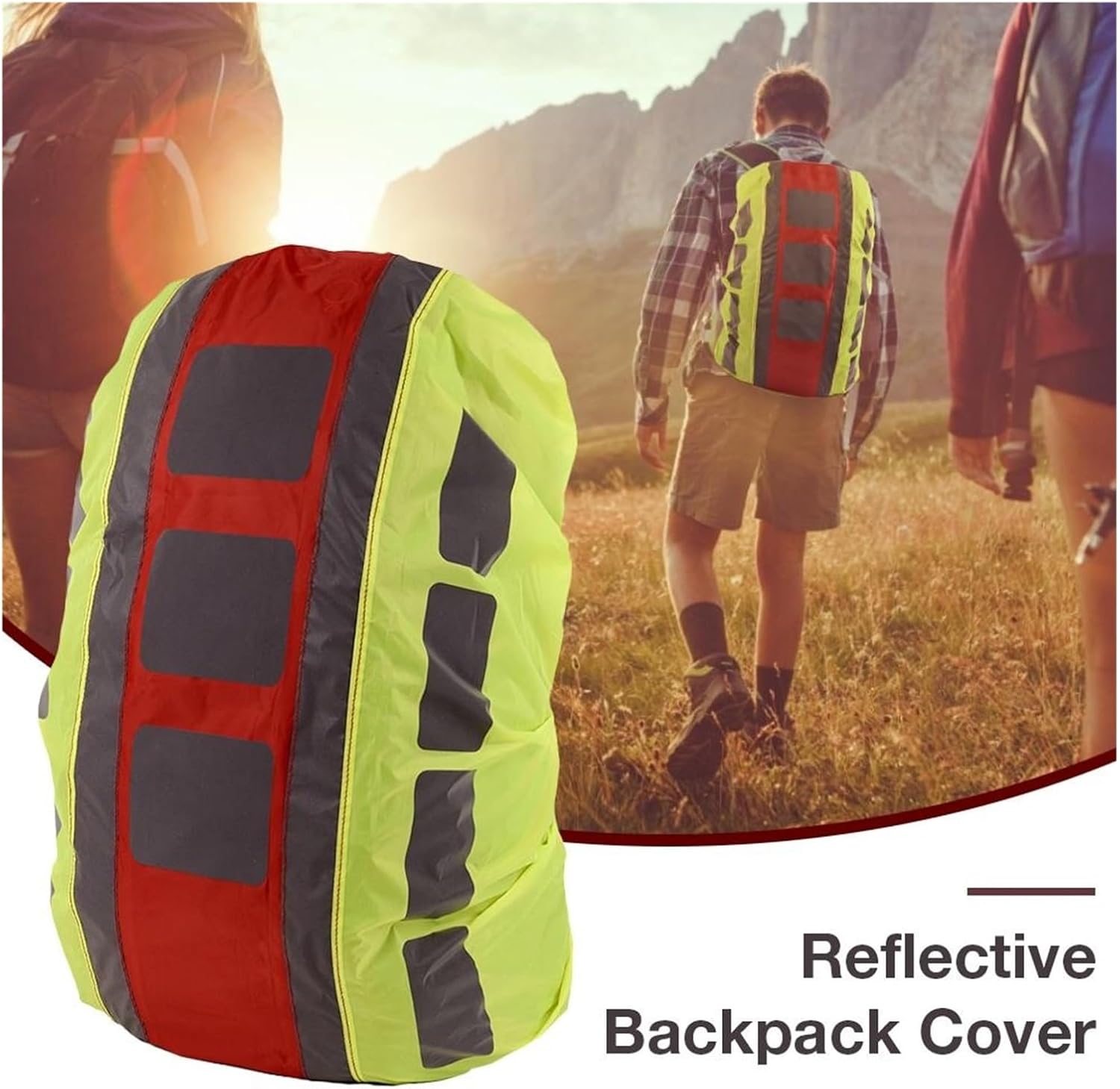 Backpack Rain Cover 1Pcs Outdoor Waterproof Cover Backpack Rain Cycling Hiking Vertical Reflective Dust Woman Men