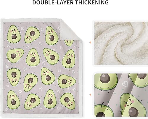 Miniatura 3 de Jekeno Manta de sherpa de tiburón de dibujos animados, color azul, suave y cálida, para niños y adultos, regalo de oficina, 50 x 60 pulgadas