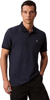Calvin Klein Men's Jacquard Refined Polo Dark Sapphire