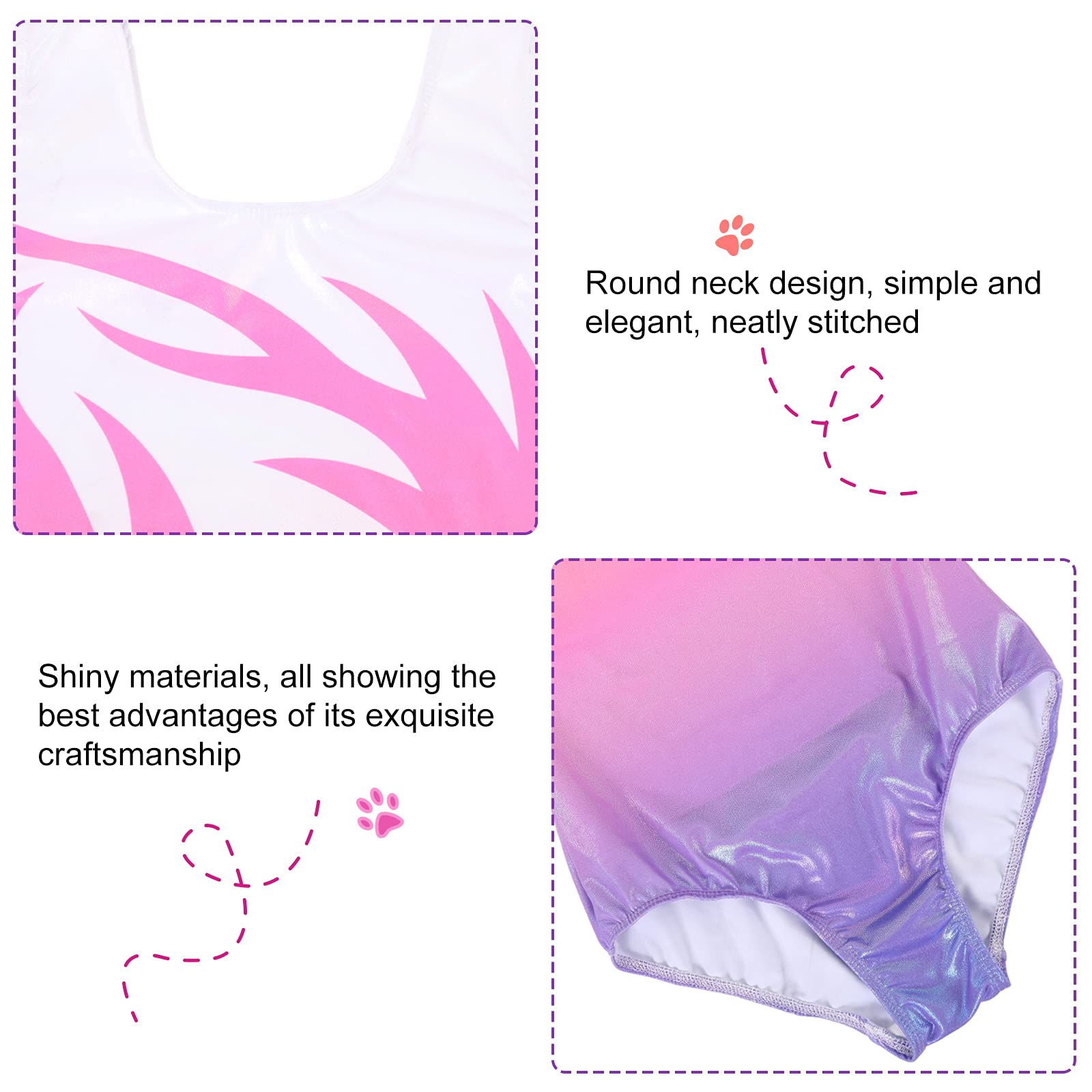 Maillot de Gimnasia Leotardo de Danza Body Ballet Clásico Sin Mangas para Niña 3-14 Años Manga Larga