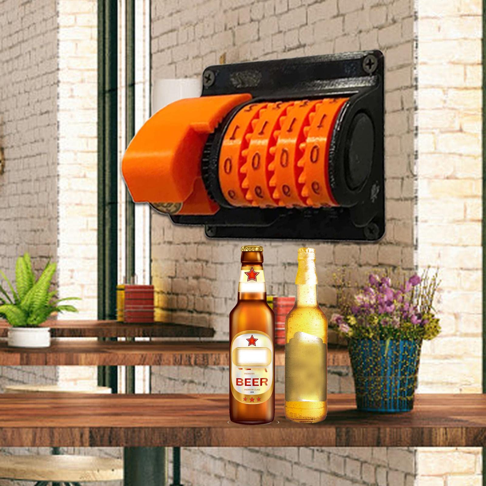 Apribottiglie da parete apribottiglie da bancone birra con numeri precisi, apribottiglie da birra manuale creativo decapper per cucina bar ristorante