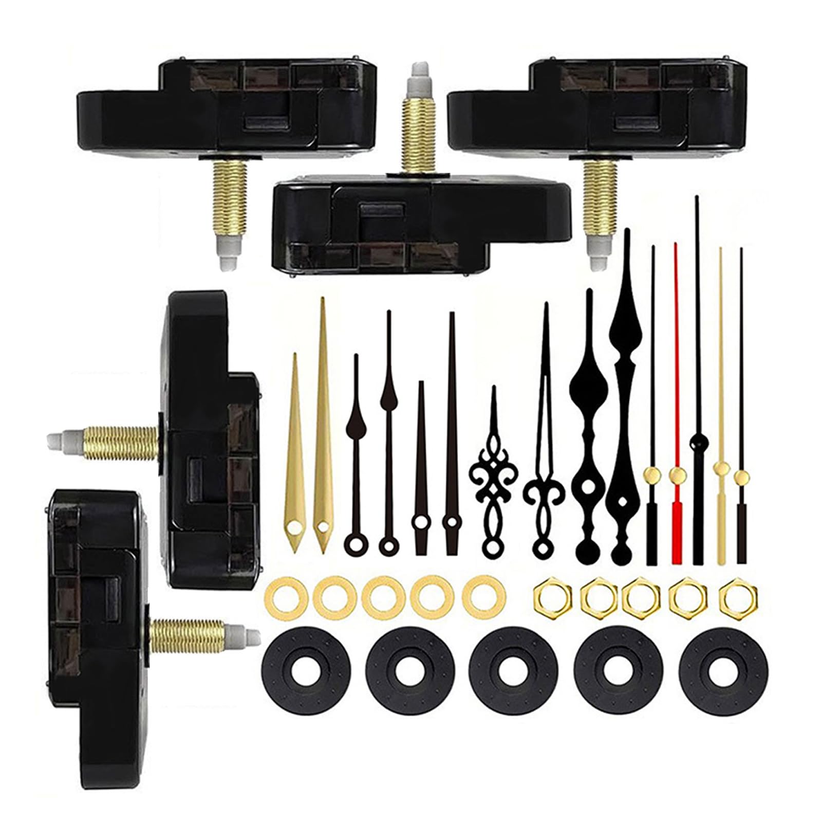 NVOQILIN 1Set Clock Mechanism Replacement Battery Operated Silents Clocks Kits Clock Hands Second Hand Diys Repair Parts Motor Mechanism Kits