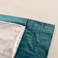 Vista 7 de Melodieux Pom Poms - Cortinas de terciopelo opacas con dobladillo para cortinero para dormitorio y sala de estar, cortinas con aislamiento térmico