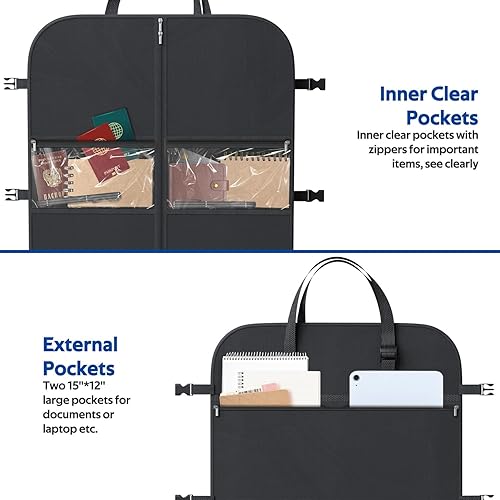 Miniatura 4 de ANBOO Bolsas de ropa de 50 pulgadas de largo para viajes, bolsas de ropa grandes para hombres y mujeres, con correa para el hombro, bolsa de traje