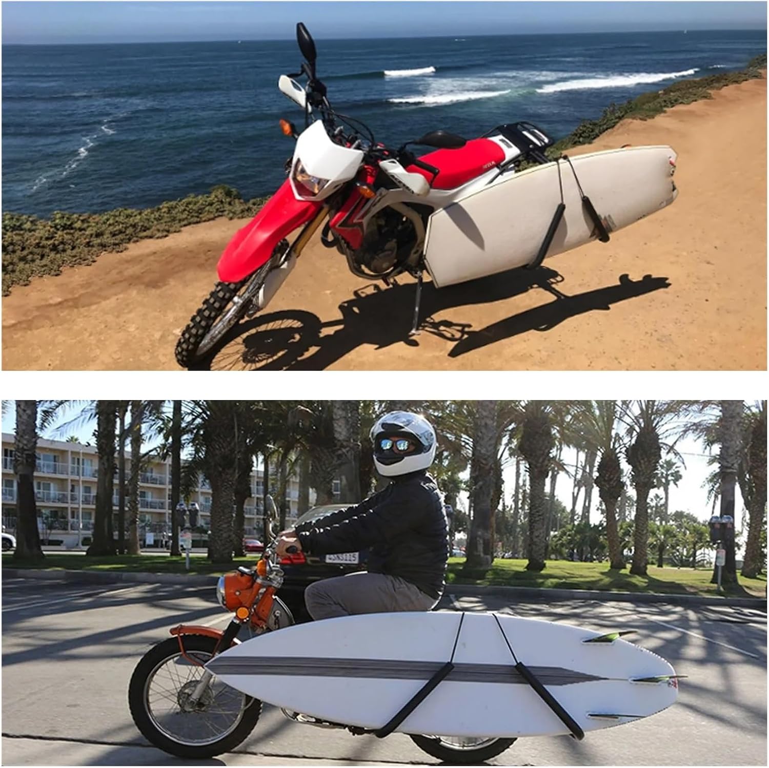 Scooter/Moped Surfboard Rack, Surf Board Carrier for Sports Outdoors Kayak Motorcycle Mount Holder Set for Indoor Outdoor
