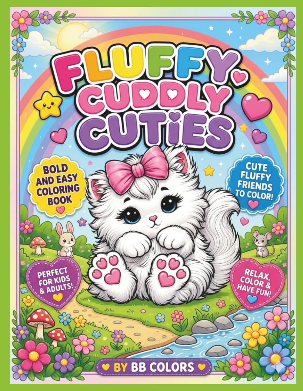 FLUFFY CUDDLY CUTIES: BOLD AND EASY COLORING BOOK