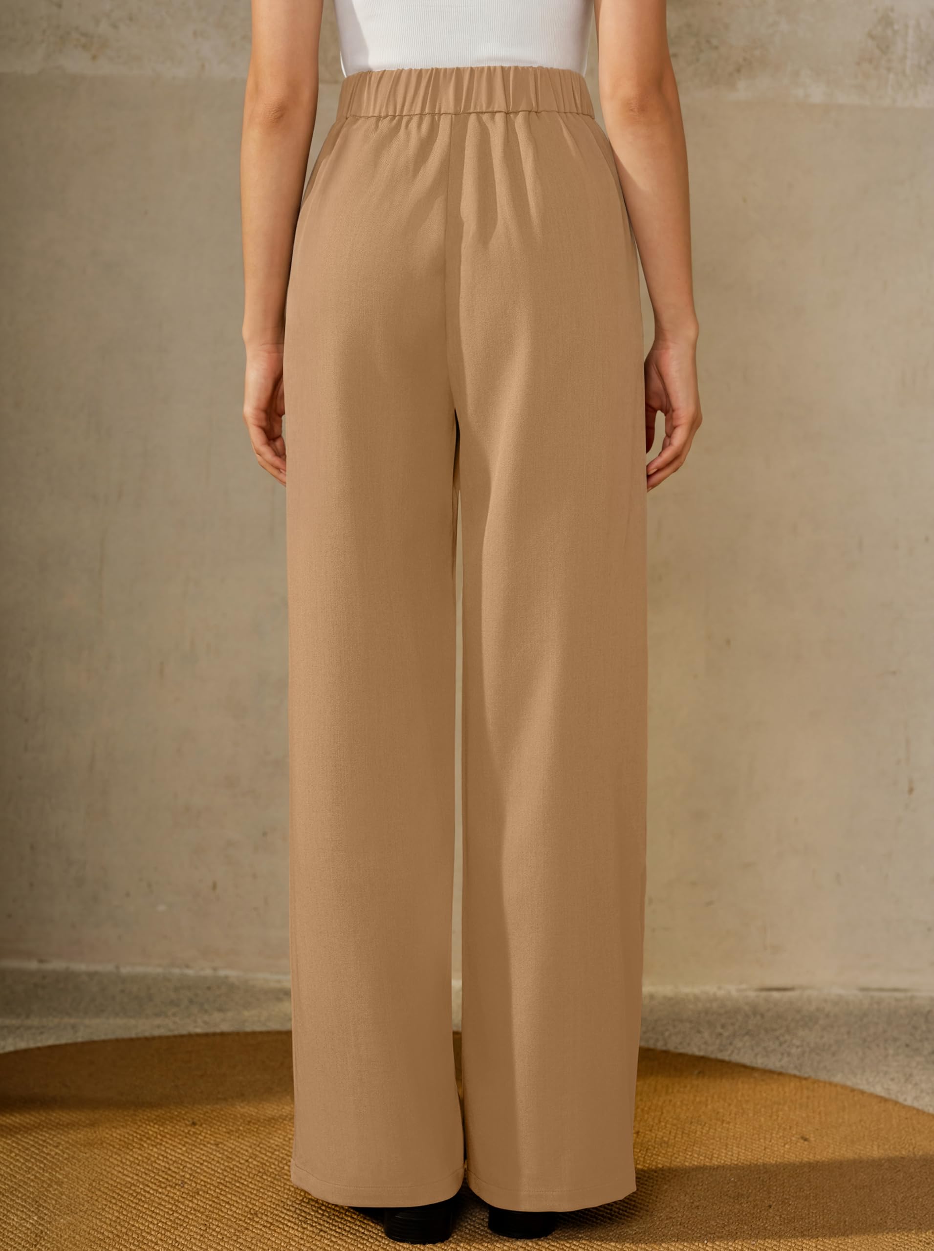 Arach&Cloz Pantaloni da donna a gamba larga plissettati senza pieghe autunno 2025