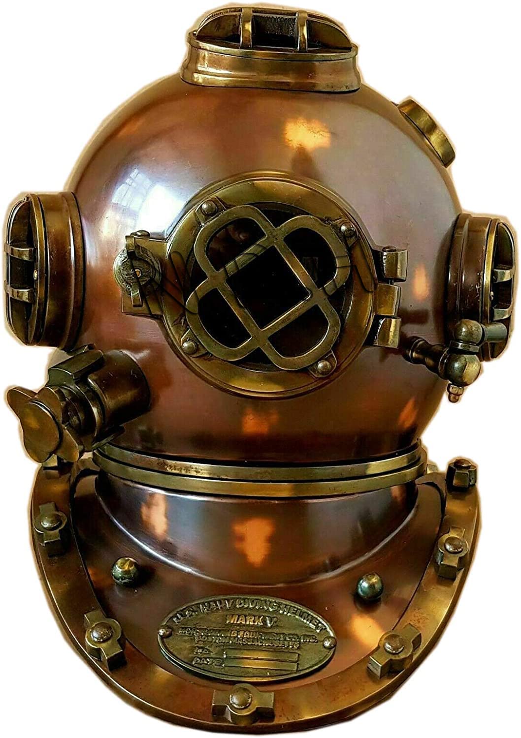Nautical Replica Hub Casco de buceo vintage US Navy Mark V Scuba antiguo 45,7 cm casco de buceo