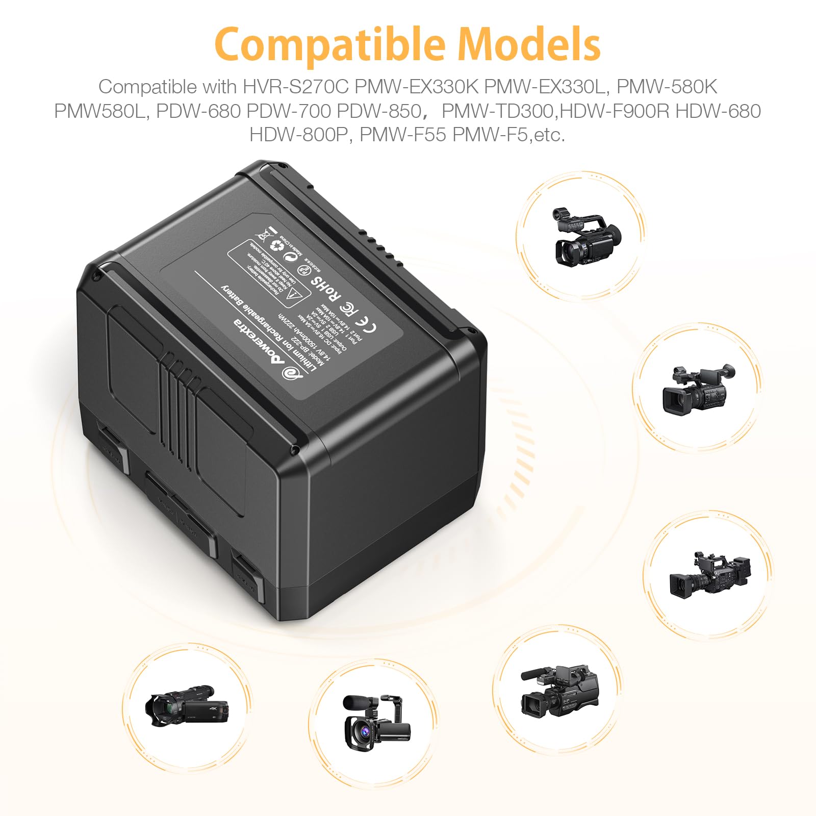 Buy Powerextra V Mount/V Lock Battery - 222Wh 14.8V 15000mAh