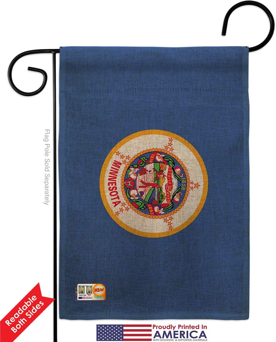 Minnesota Burlap Garden Flag Americana States USA American Territories Republic Small Decorative Gift Yard House Banner Double-Sided Made In 13 X 18.5
