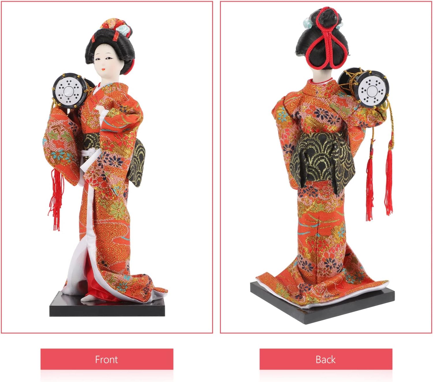Japanese Geisha Doll Decor Traditional Kimono Figure for Home Office Artistic Desktop Decoration Compact Stable Base for Japanese Style Restaurants Living Rooms