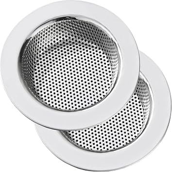 2 Large Wide Edged Stainless Steel Kitchen Sink Filters With a Diameter of 4.5 Inches, Suitable for Kitchen Sinks