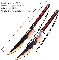 Vista 2 de ziqing Espada katana de demonio, de metal real, Uzui Tengen, espada de anime para cosplay, una variedad de estilos, 30 pulgadas