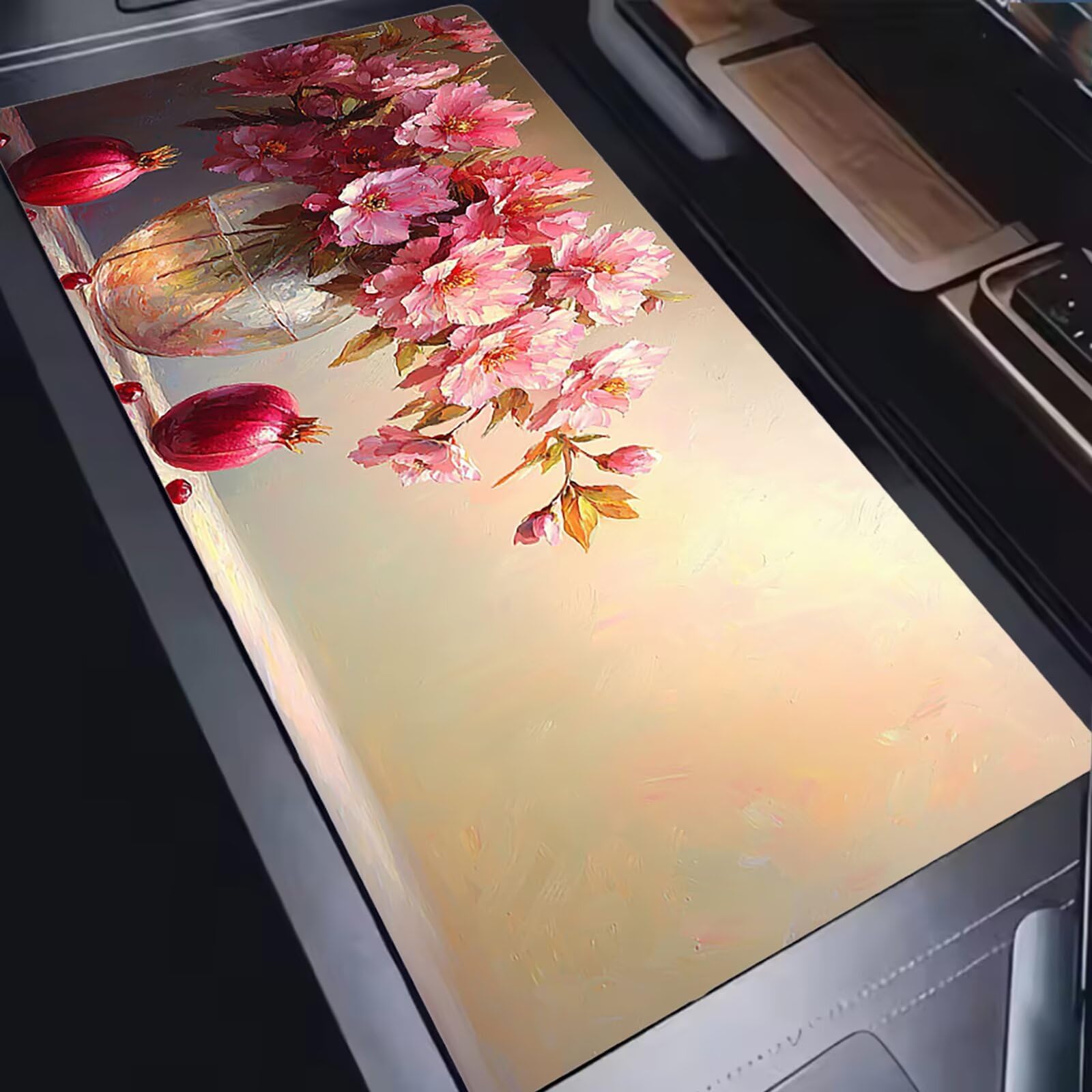 Tappetino Mouse XXL 1200x600x3mm Mouse Pad Gaming, Fiori In Vaso, Mousepad Base Antiscivolo, Esteso Accessori Scrivania Tracciamento Ad Alta Precisione tappetino per Computer e Ufficio, PC, C0P-692