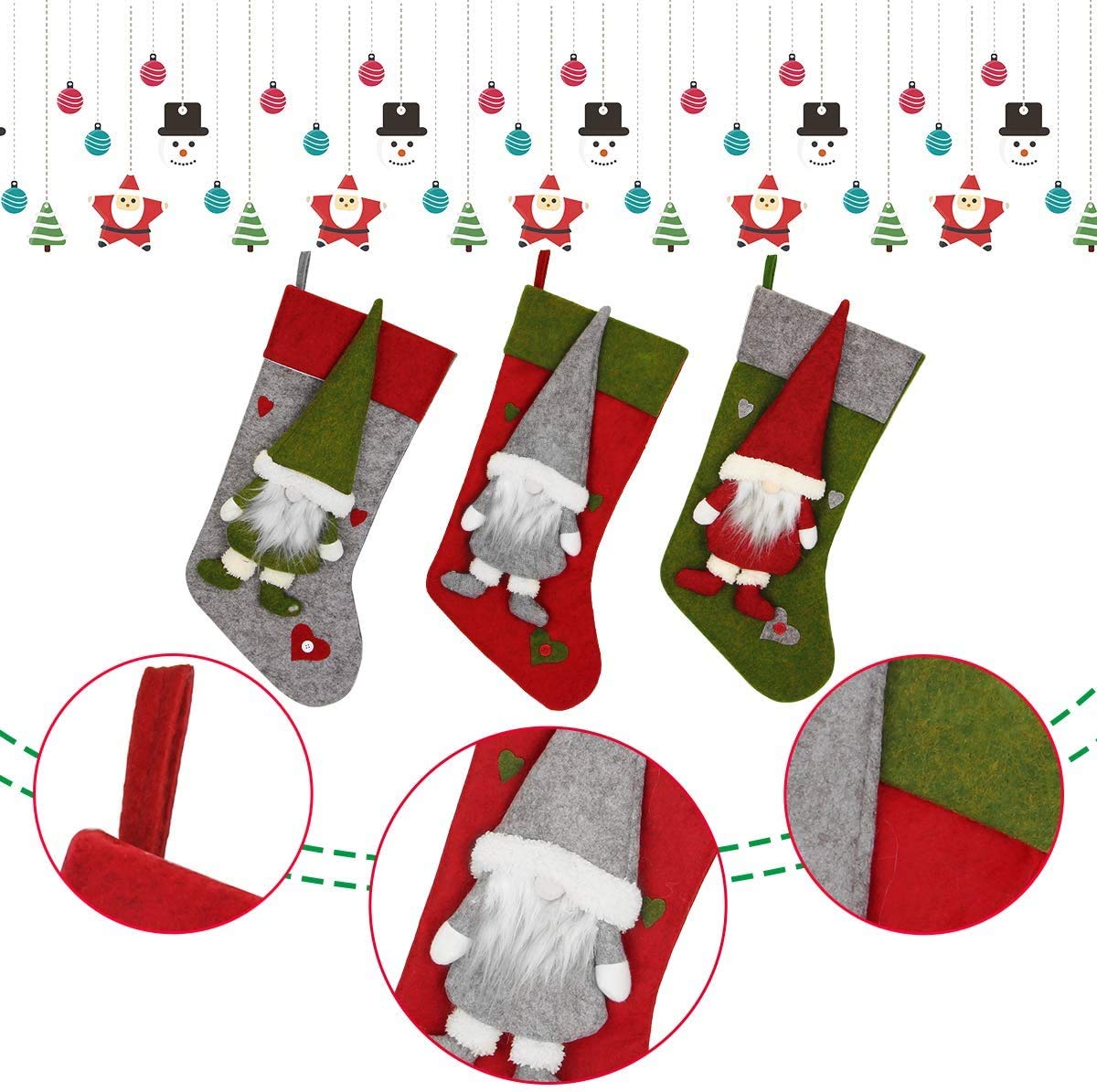 Produktbild von Nikolaus Strumpf Personalisiert Deko 4er Set Kaminsocken